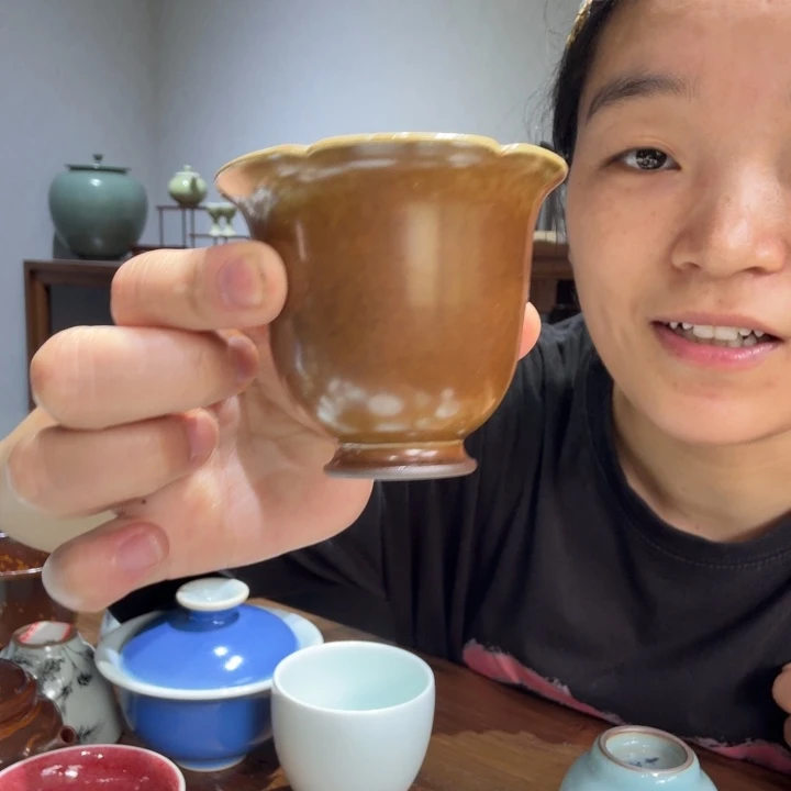 窑变颜色釉小花神杯容量60