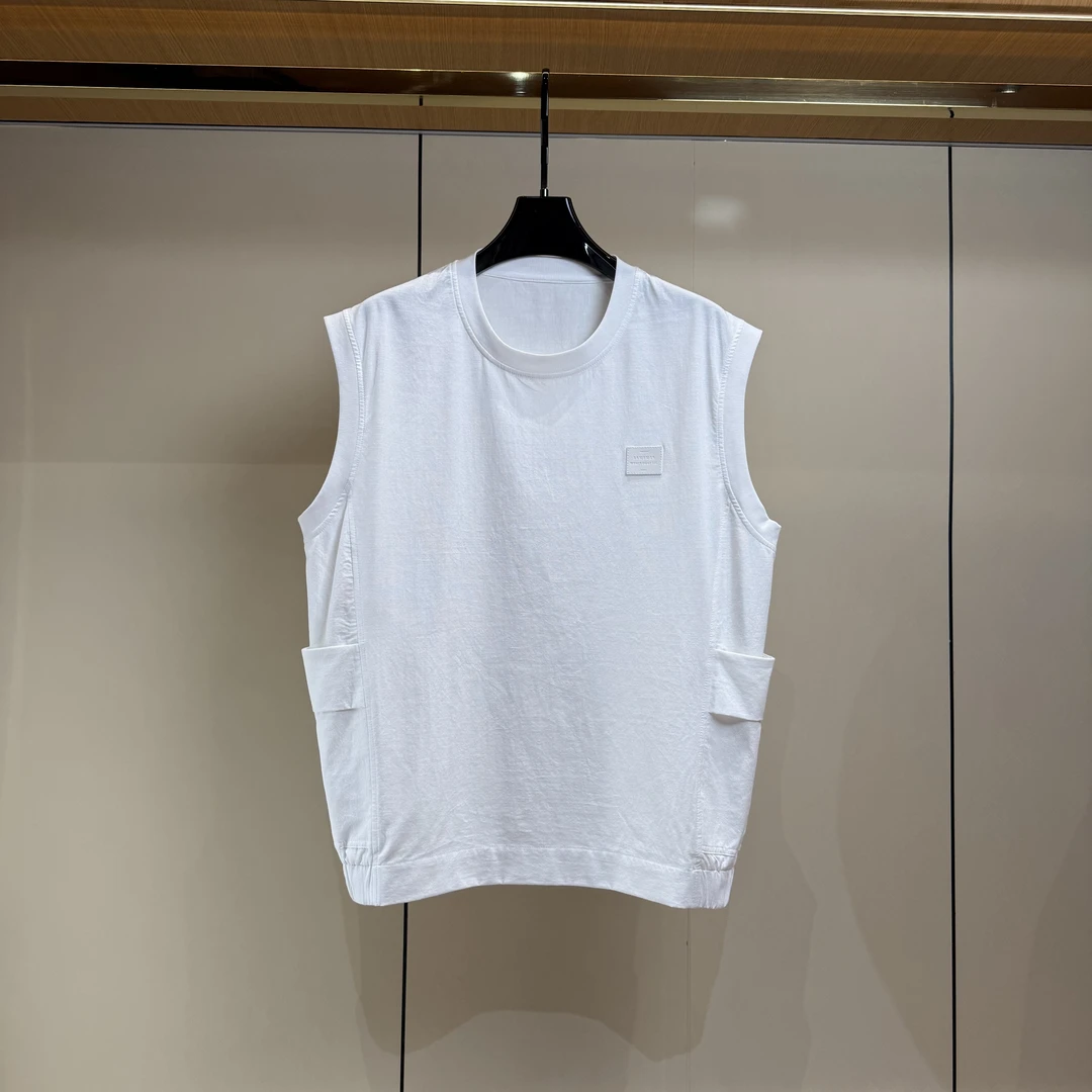 「F6658」“极简风圆领背心” 夏季新款运动宽松无袖坎肩白标T恤