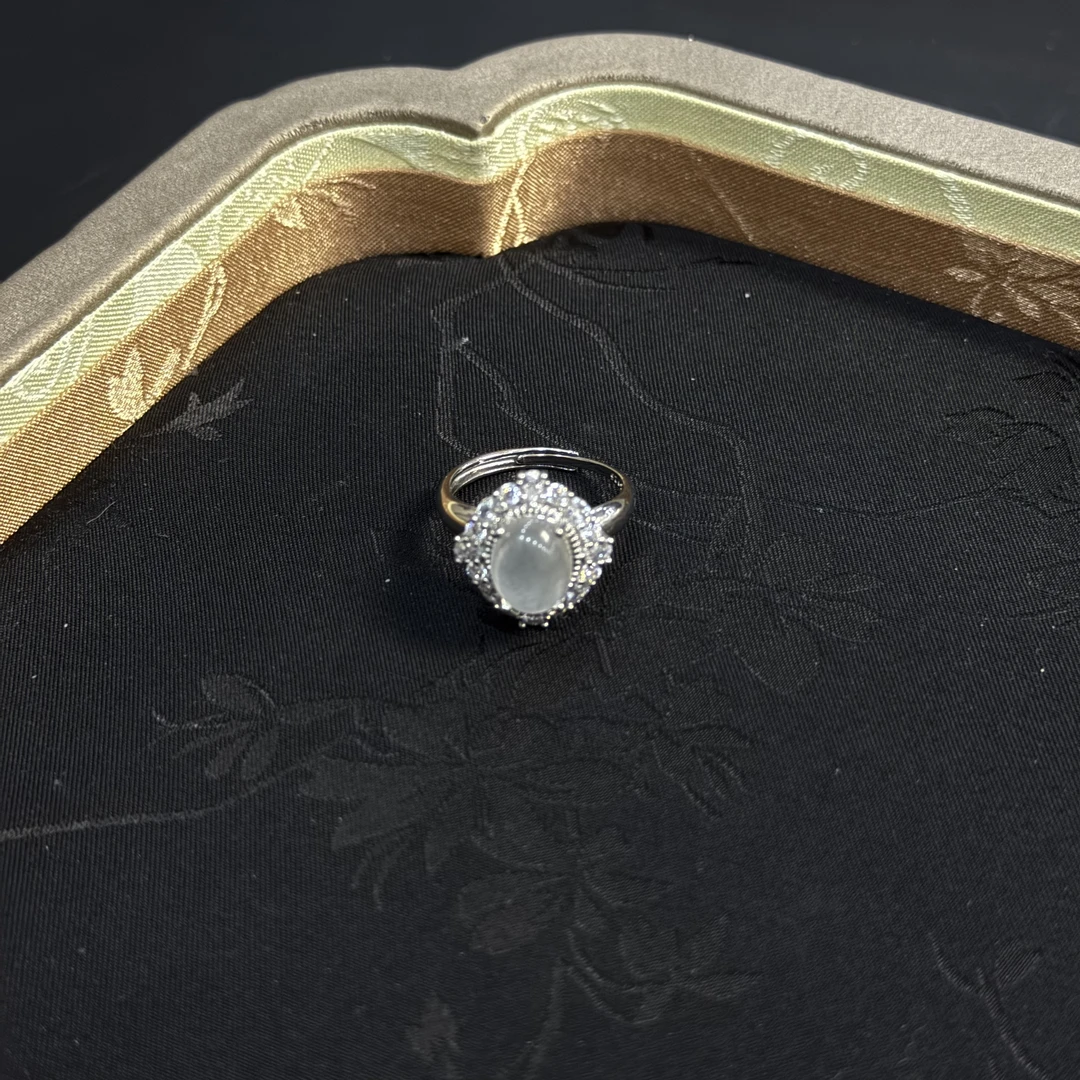 【妮卡】天然俄冰宝石光戒指银镶L814