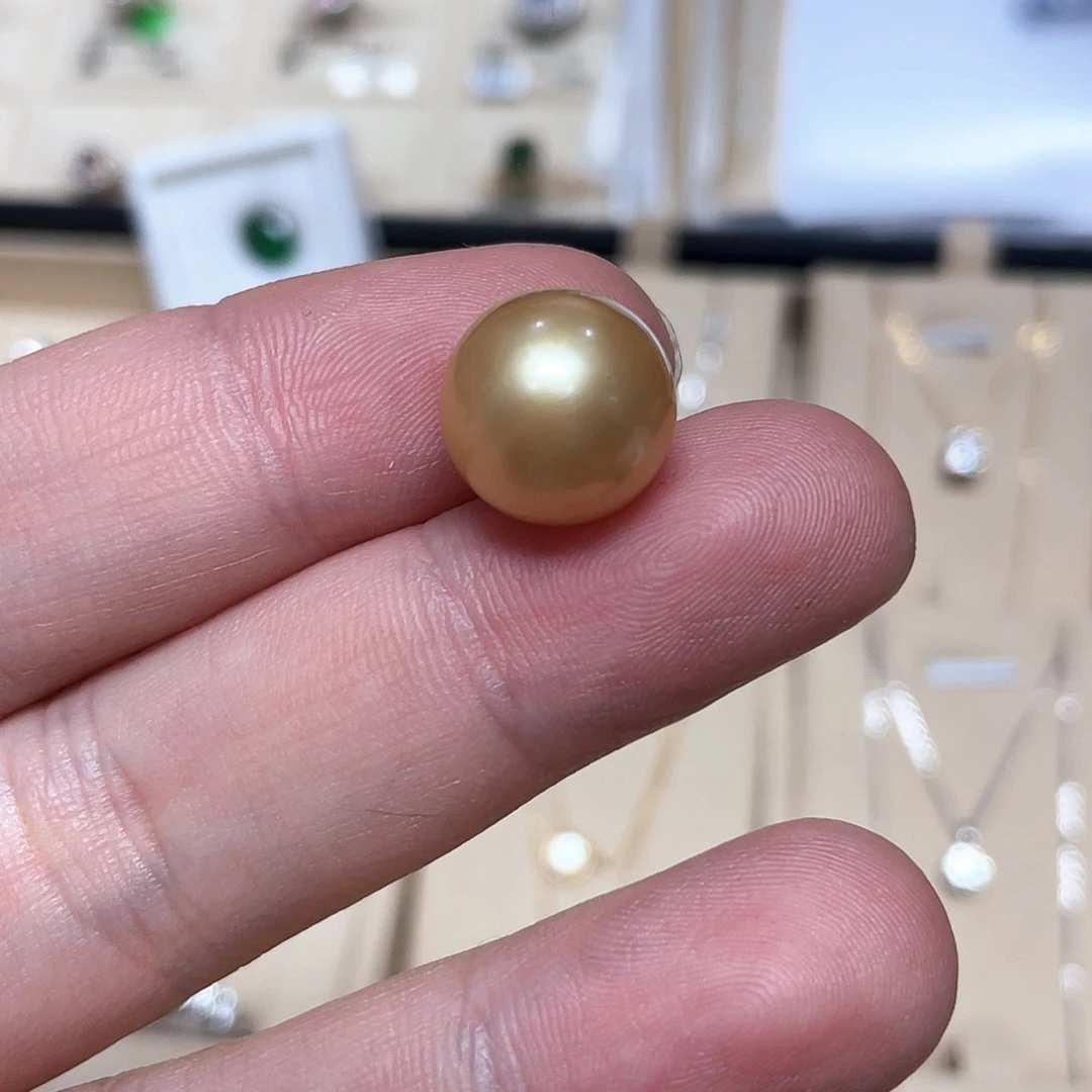 海水珍珠裸珠未镶嵌13mm南洋金珠