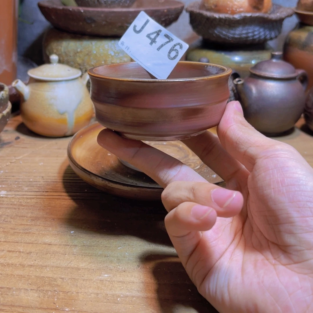 纯手工制作工艺（柴烧）裸烧纯手工制作柴烧杯476