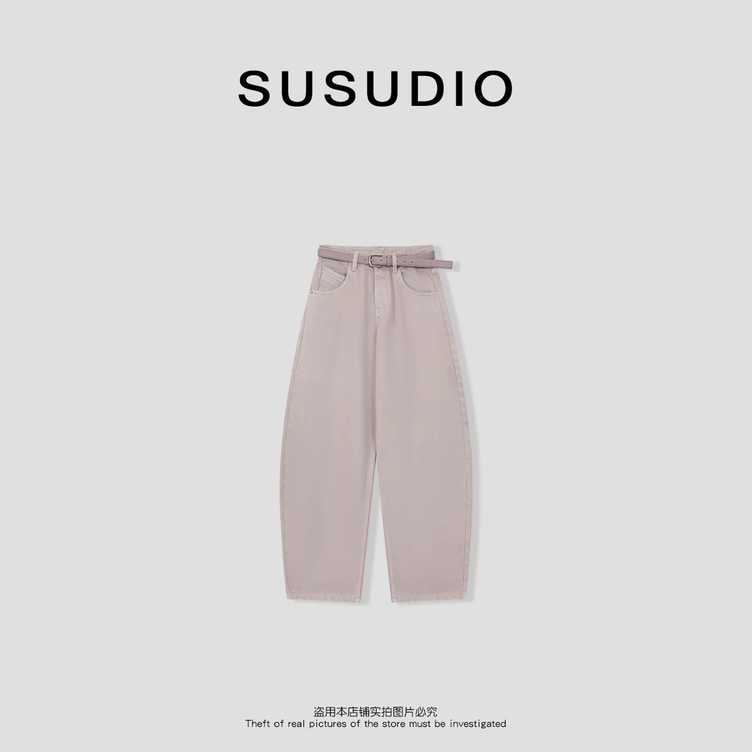 SUSUDIO韩女休闲裤 新款休闲舒适弯刀牛仔裤40057