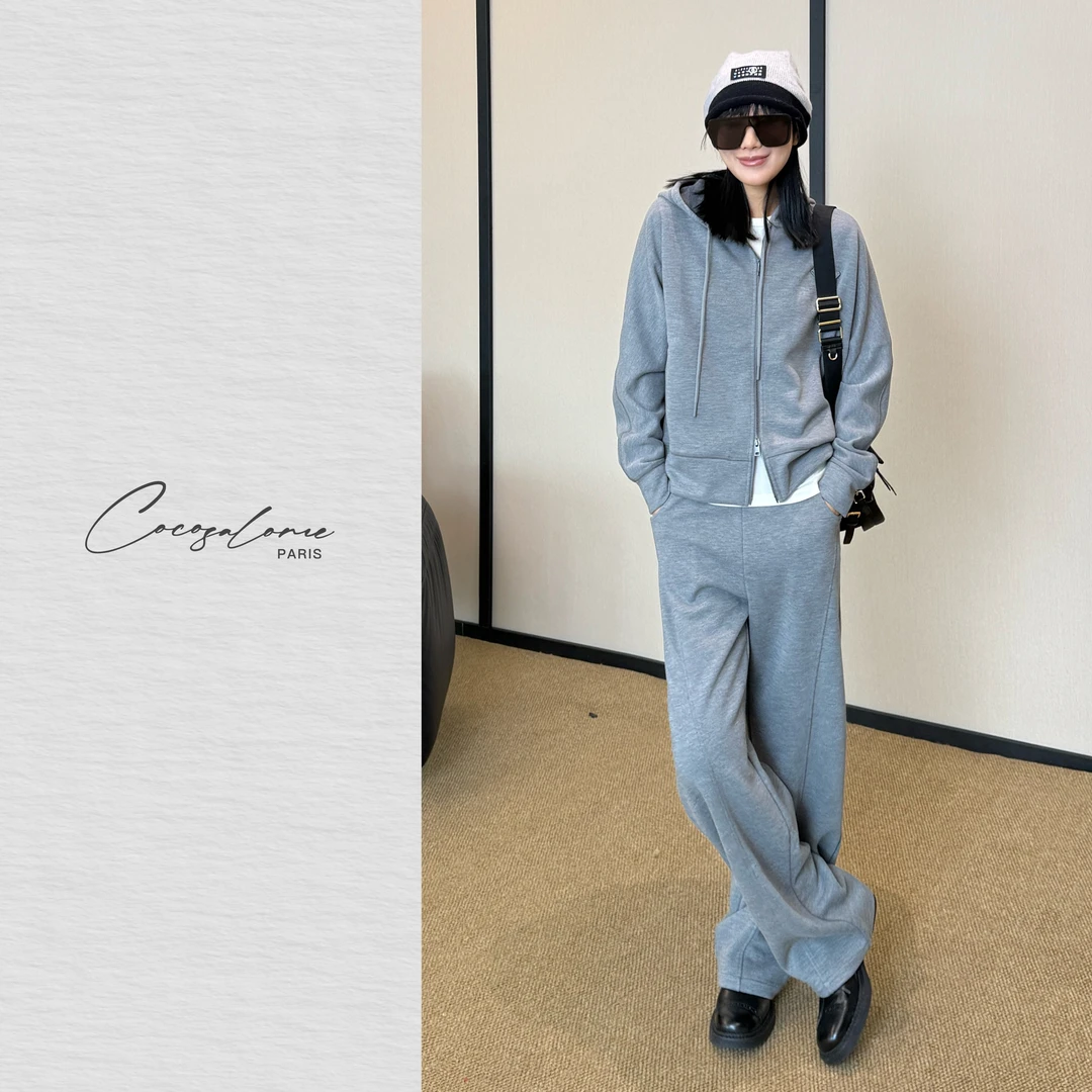 韩彬彬"羊绒醋酸"山羊绒醋酸极简百搭秋冬时髦出游套装2956-6