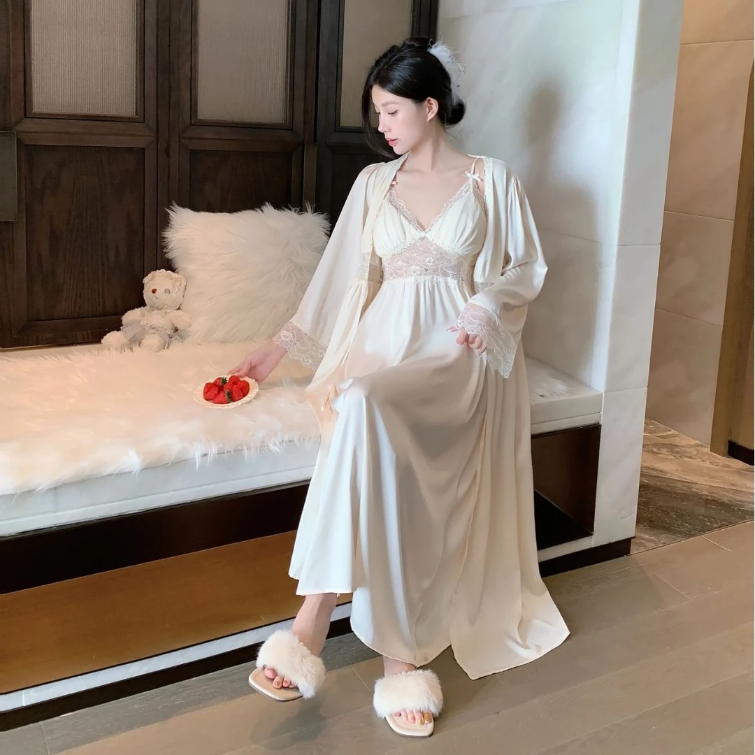 福利冰丝套装(201-251)编码显瘦性感纯欲风法式春秋睡衣服家居服