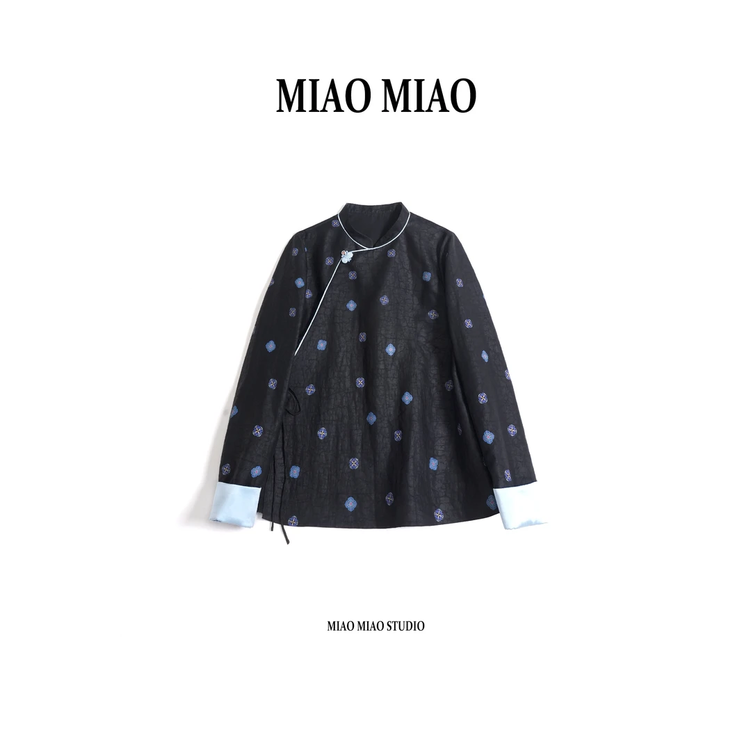 【别梦】淼淼家20622秋季上新国风时尚优雅新中式龟纹香云纱上衣