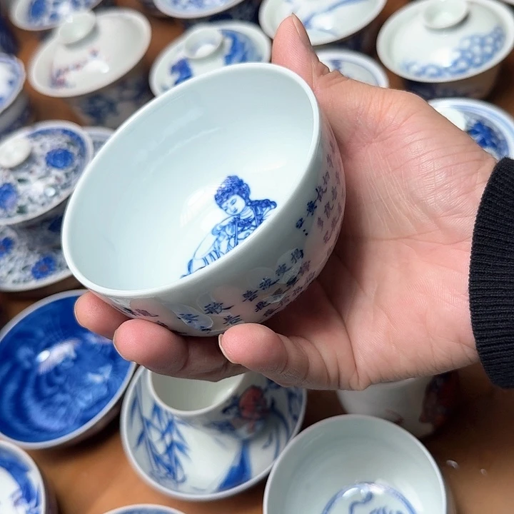 陶手绘心经福利款罗汉杯