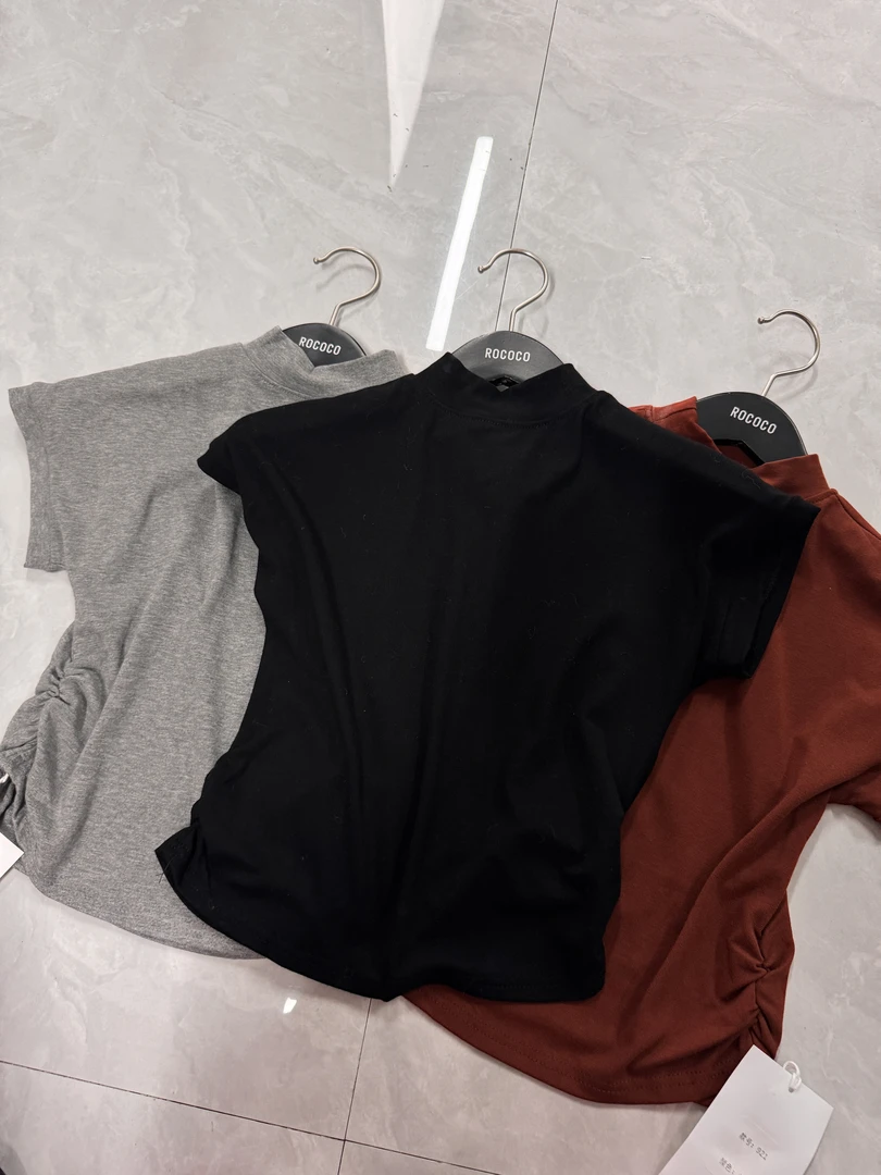 【小个子】秋季宽松百搭休闲短袖打底衫921