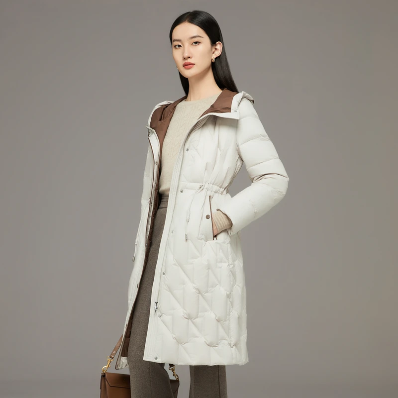 NAERSI/娜尔思霍尔多巴吉鹅绒保暖冬季新款长款羽绒外套NR00600V1