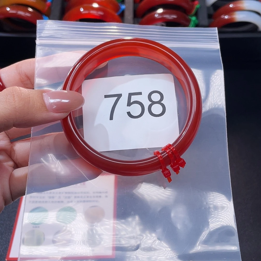 青***木玛瑙/玉髓未镶嵌手镯58 圈口*A758