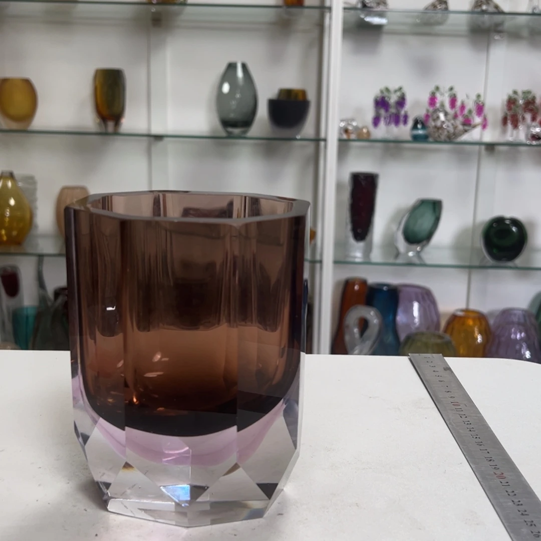 幻彩琉璃花瓶纯手工制作高度14