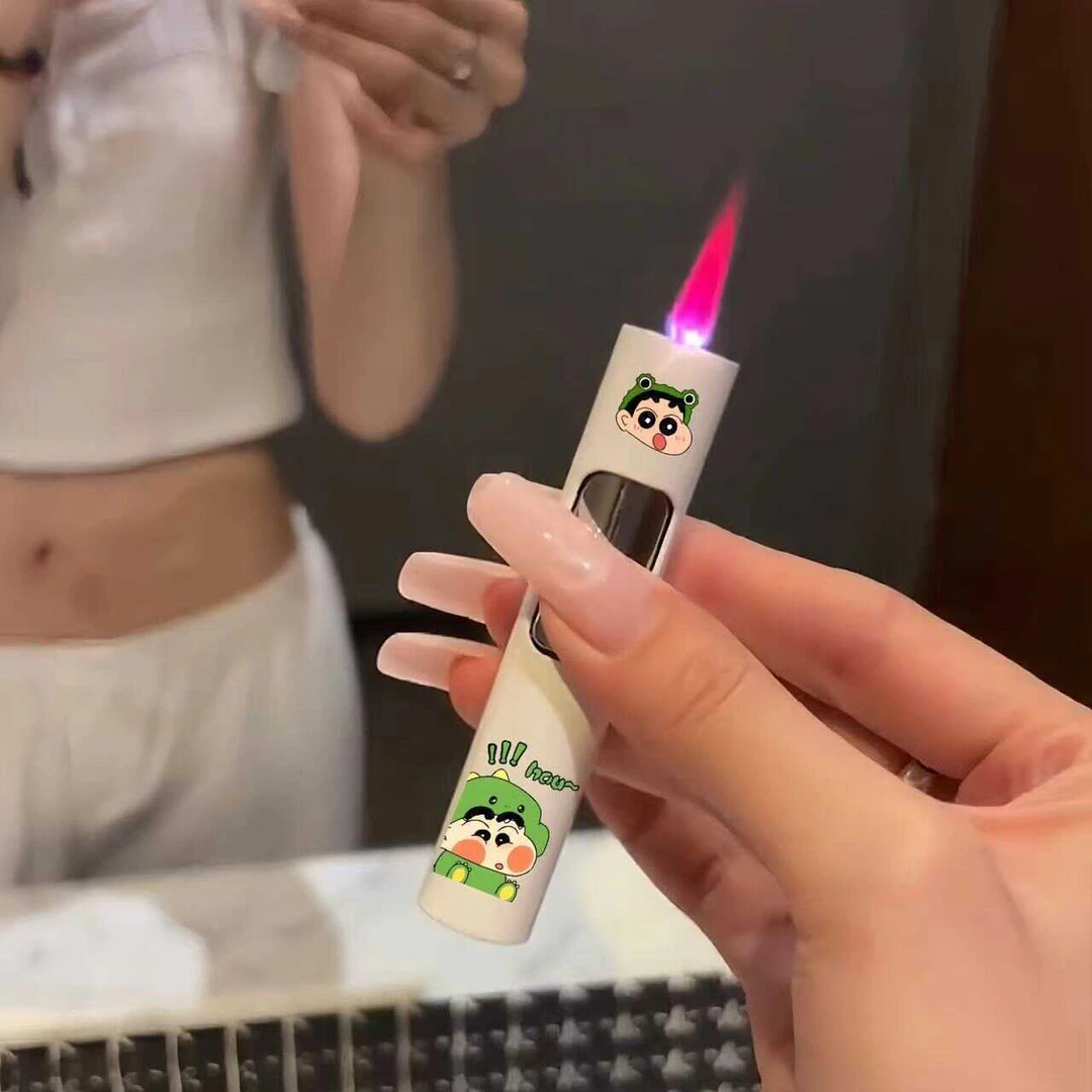 创意卡通粉焰充气防风打火机可爱草莓熊夜光礼物创意打火机网红