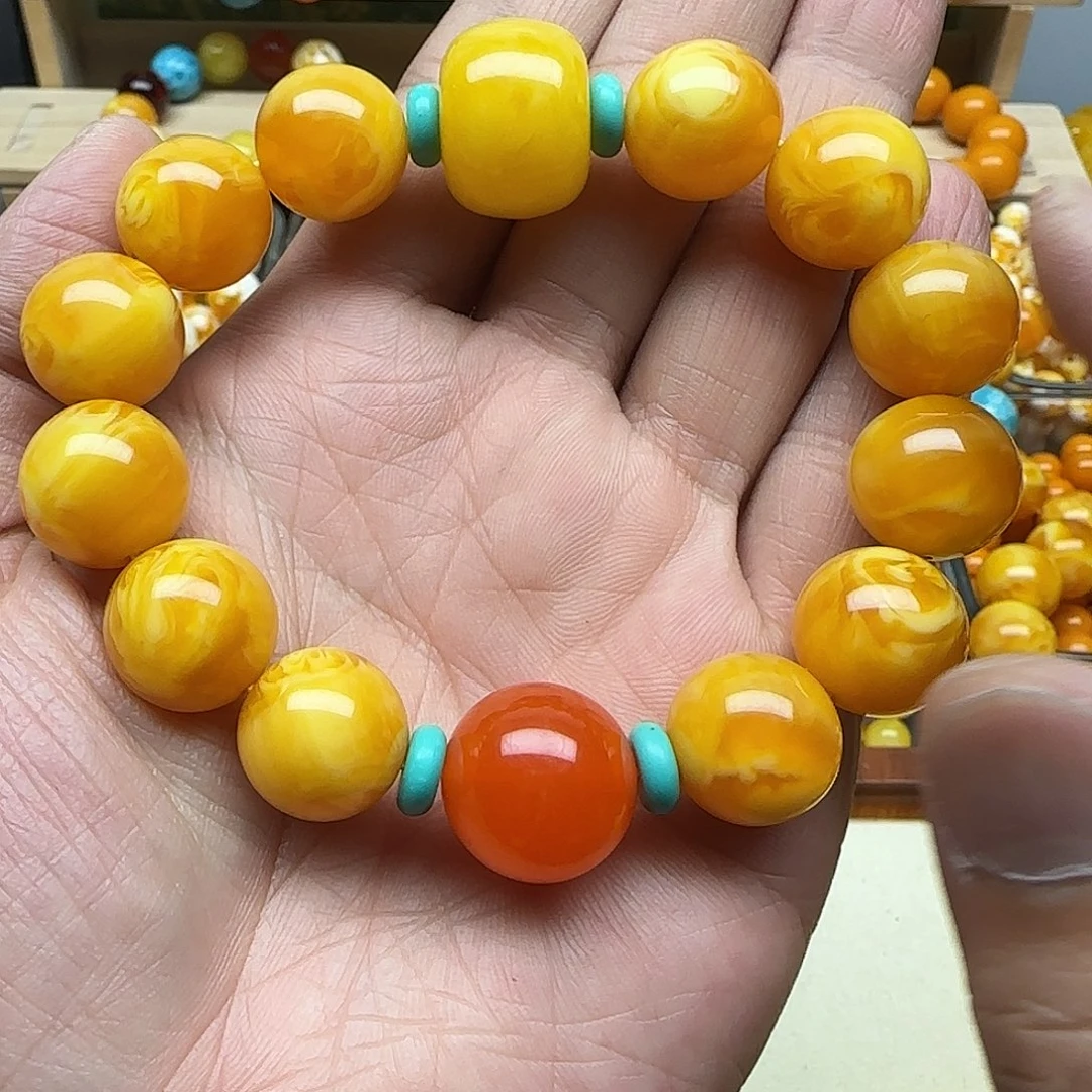 A***生无非金属精品老蜡色素串搭配一条