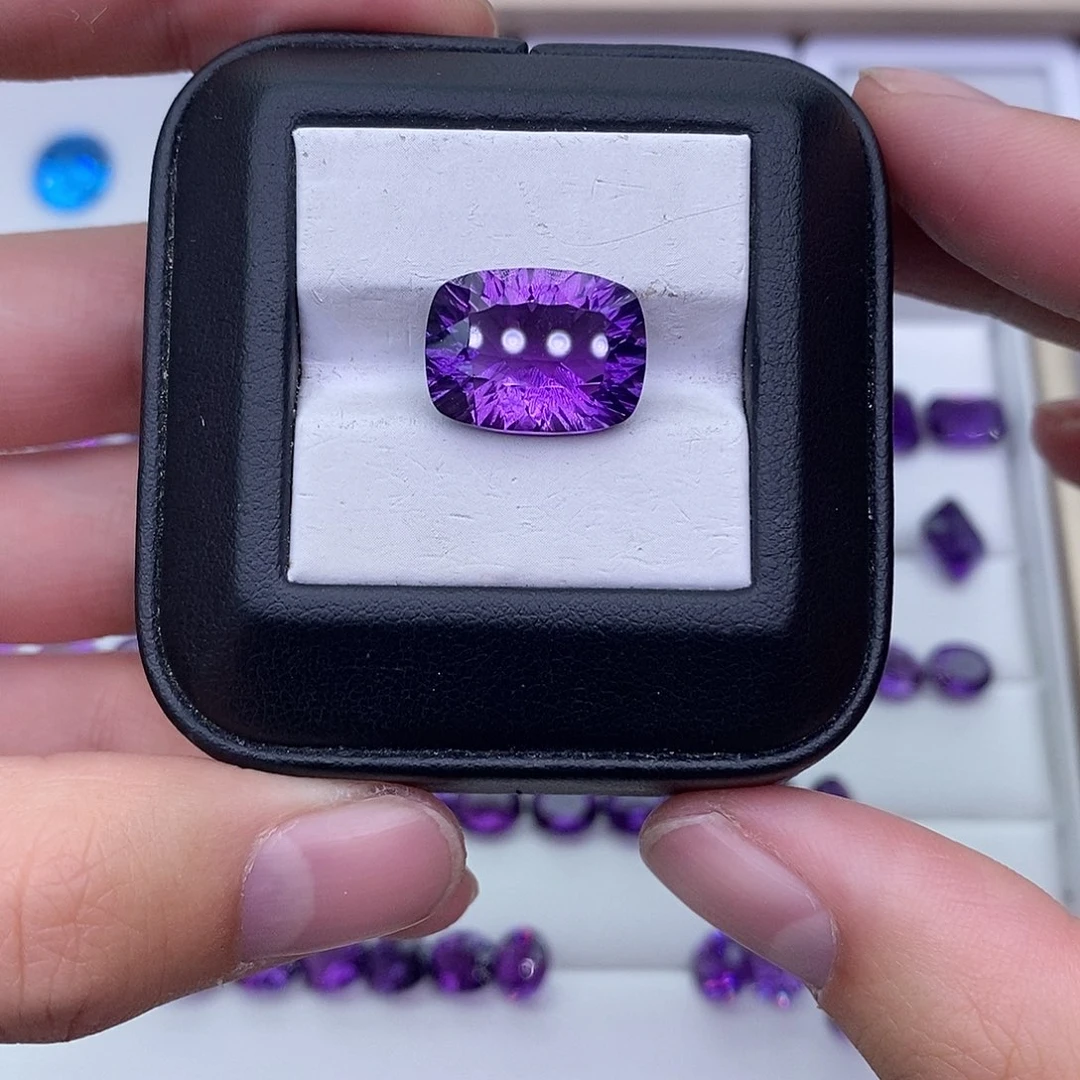 紫晶纯天然无优化紫水晶Q裸石定制未镶嵌澜*澜