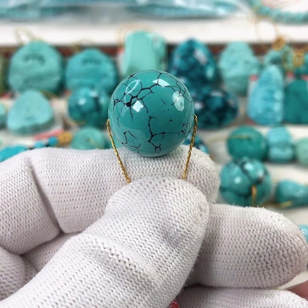 绿松石未镶嵌车挂尺寸19.6