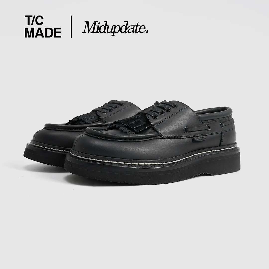 TCMADE X MIDUPDATE联名马丁头层牛皮鞋英伦复古VIBRAM轻盈底单鞋