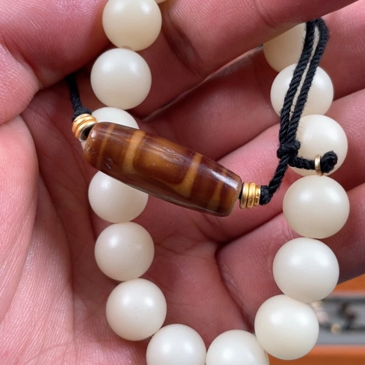 中***盛白玉菩提吊坠白玉菩提一眼天地