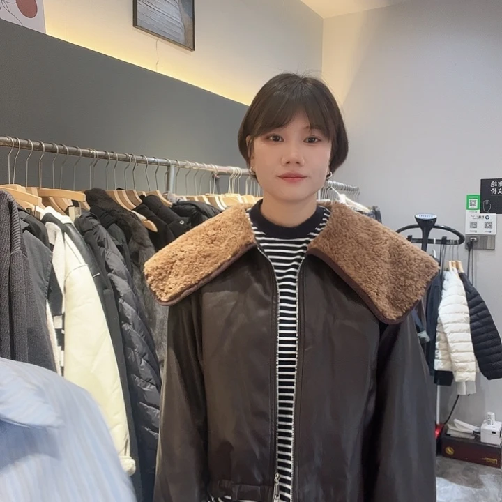 羊羔毛美美专拍显瘦氛围