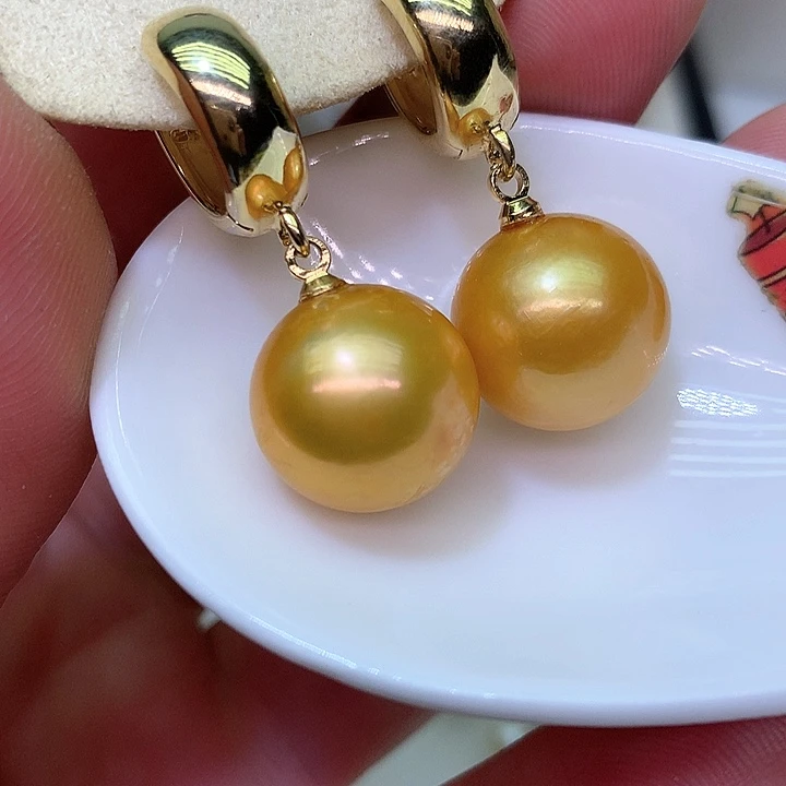 银S925镶嵌耳饰淡水珍珠