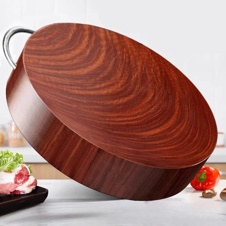 正宗铁木菜板家用抗菌防霉案板实木砧板切菜板厨房加厚刀板圆菜墩