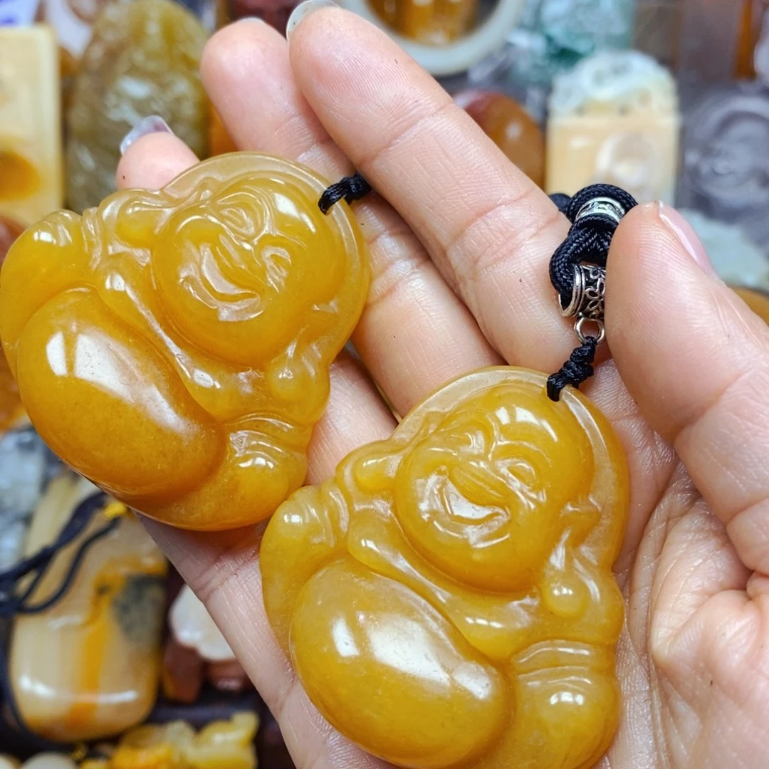 石英质玉（黄龙玉）未镶嵌颈饰