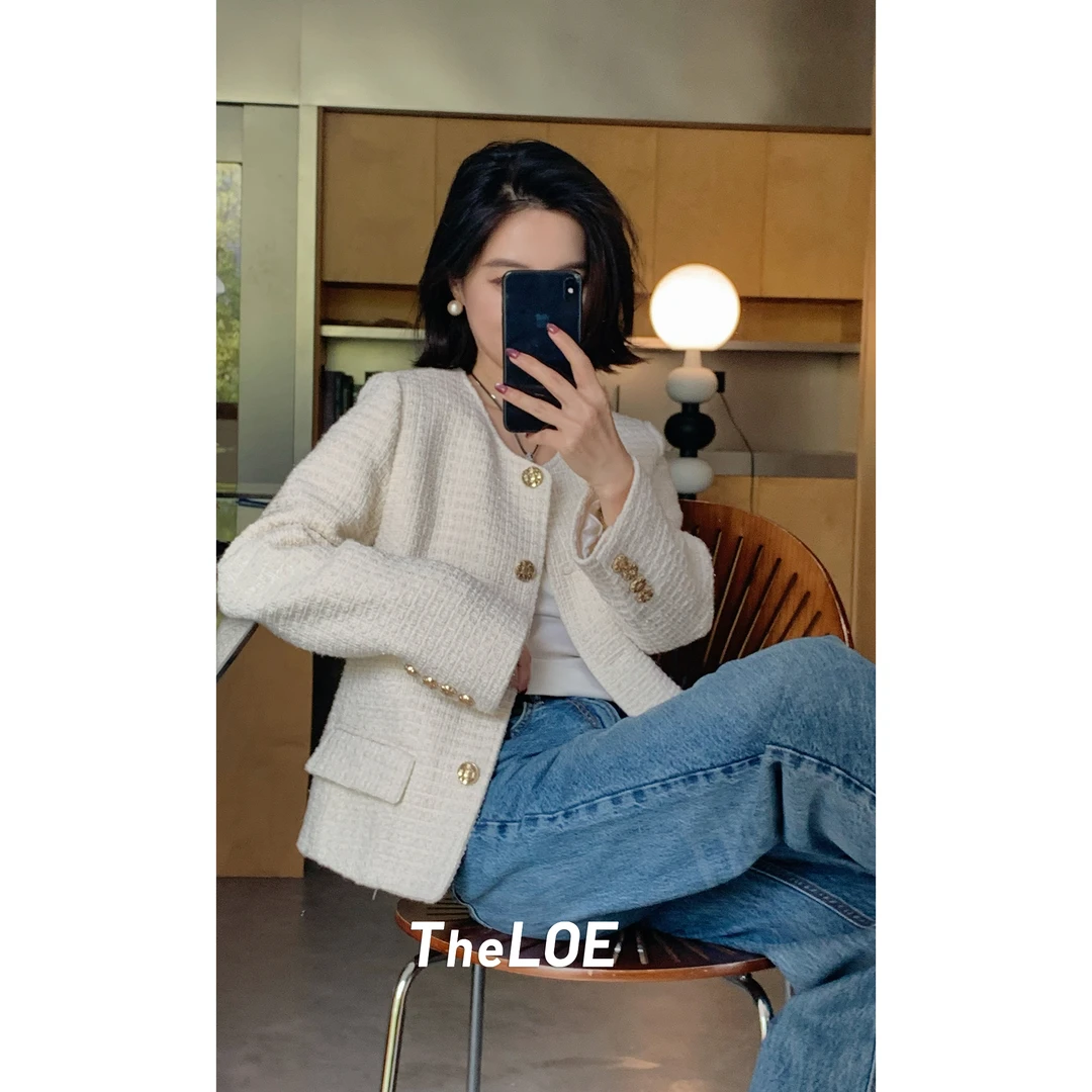 TheLOE/【优雅白月光】羊毛高级感短款小香外套#08.22W-G6257