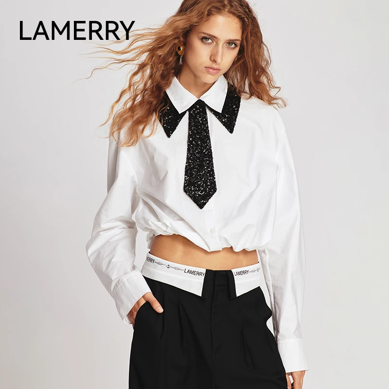 【春上新】【欧若风】LAMERRY白色/蓝色衬衫LWFS2C055