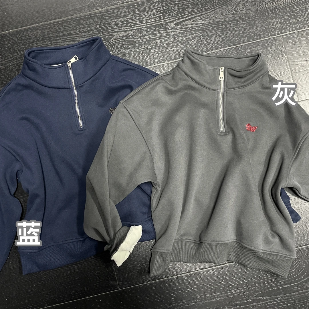 【 雨•美 推荐 】8158加绒半拉链立领卫衣