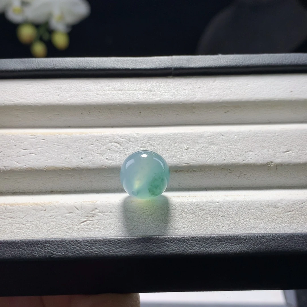 翡翠未镶嵌手串卡12高冰蓝飘绿