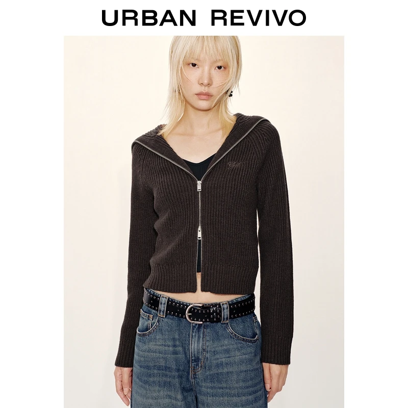 UR2026春季新款女琥珀流光风潮流披肩短款针织开衫UYV950114