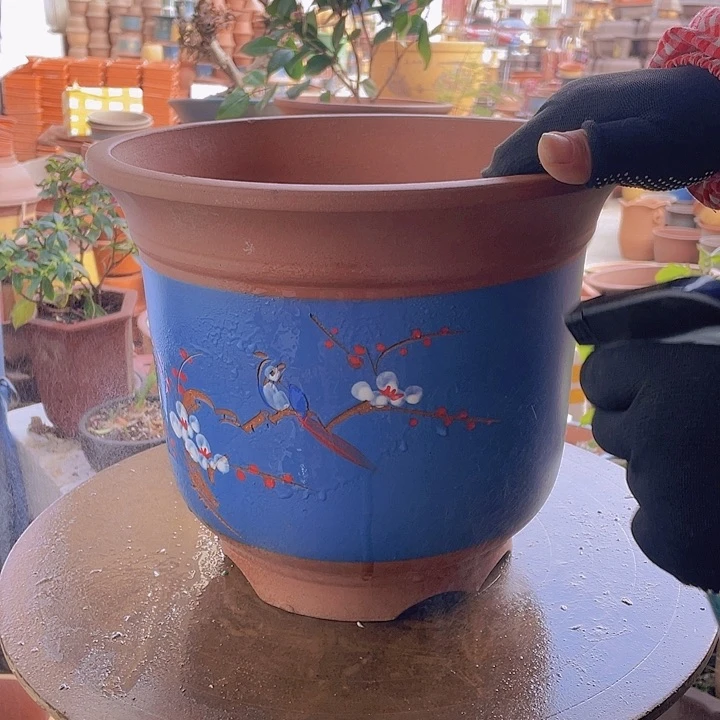 紫砂宜兴紫砂蓝点菜金钟30