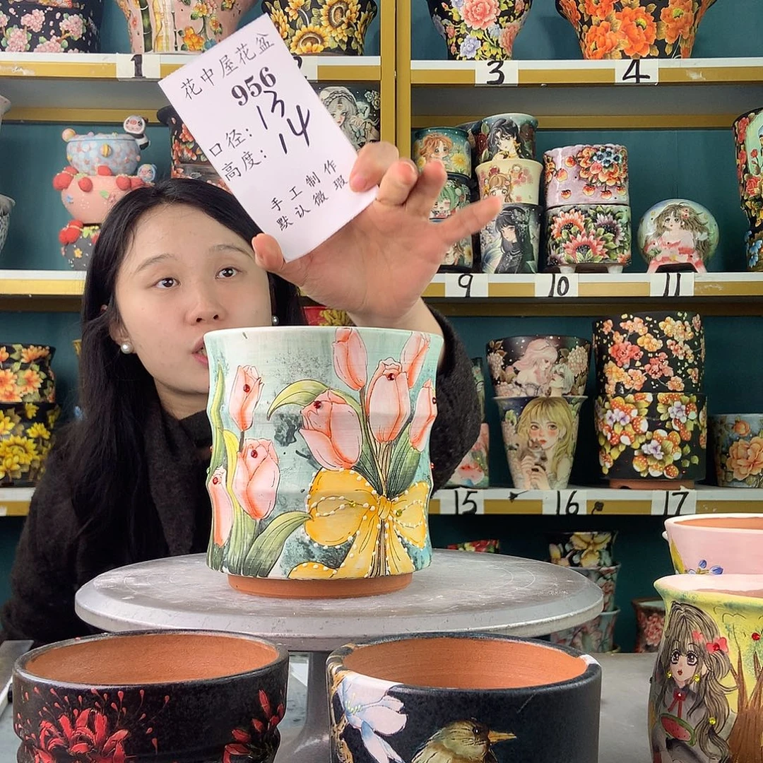 陶景德镇手工花盆956