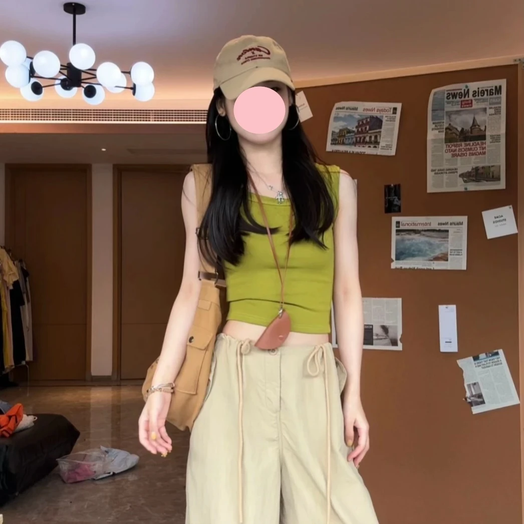 【运补6】休闲风U领遮副乳修身高弹背心2025夏季新款无袖上衣百搭显