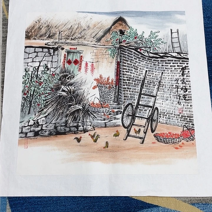 国画绘画作品谭白托底70.70斗方