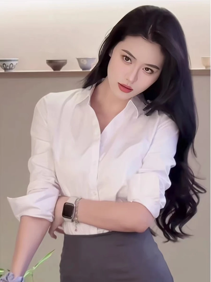 【1301-1400编码点这里】春夏新款气质长袖白色衬衫女