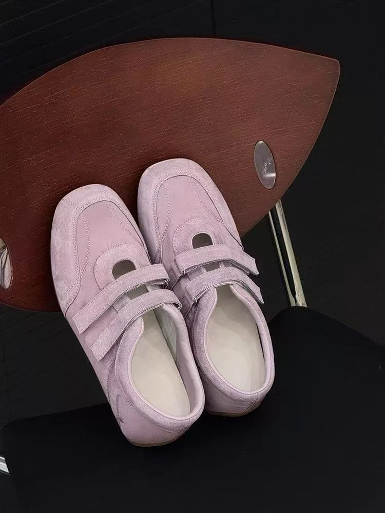 2025新款冰淇凌紫色德训芭蕾女鞋休闲舒适耐磨优质