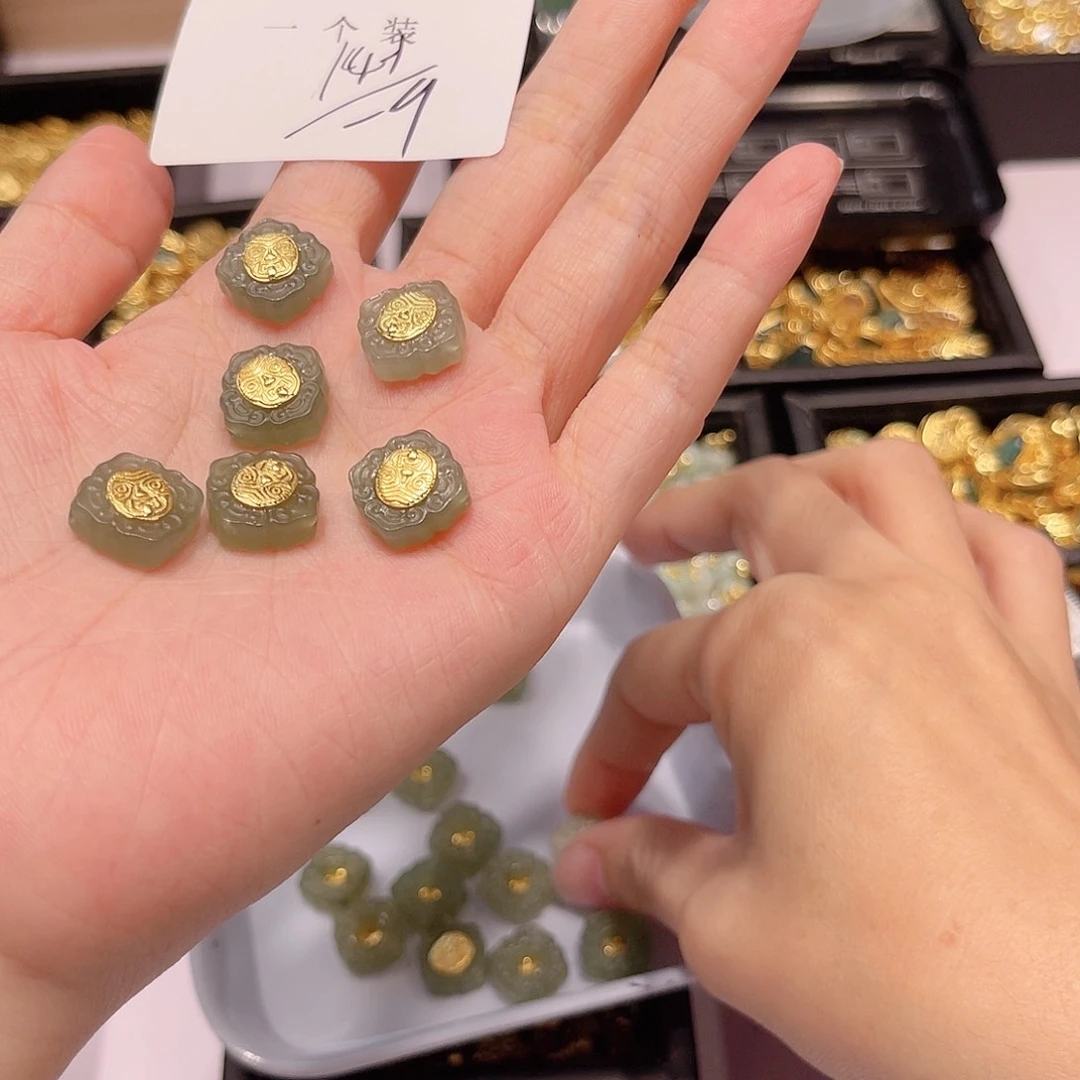 水晶银S925镀金镶嵌珠宝半成品106 。