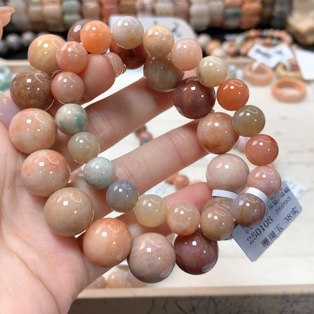 硅化珊瑚（珊瑚玉）手链未镶嵌南***少779