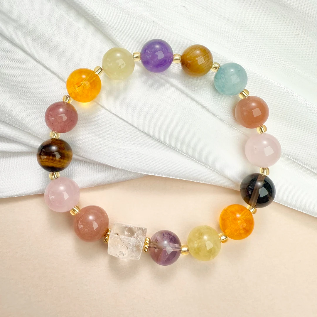0262 紫水晶/海蓝宝/白水晶/黄水晶/草莓晶/粉晶/多宝/女士手串
