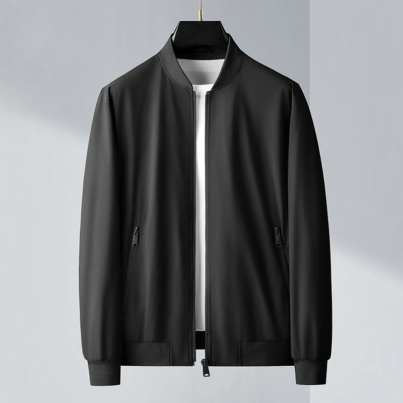 HAMOLENA秋季新款棒球领商务休闲夹克男士薄款修身潮流上衣外套