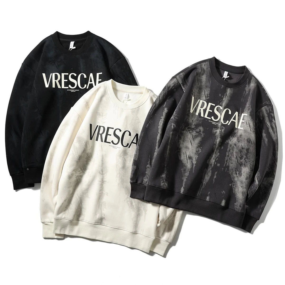 男装设计师的风格!三维扎染印花！添加天鹅绒和增厚！秋冬男士时