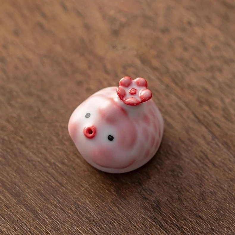 粉汝 I 泡泡鱼茶宠香插摆件
