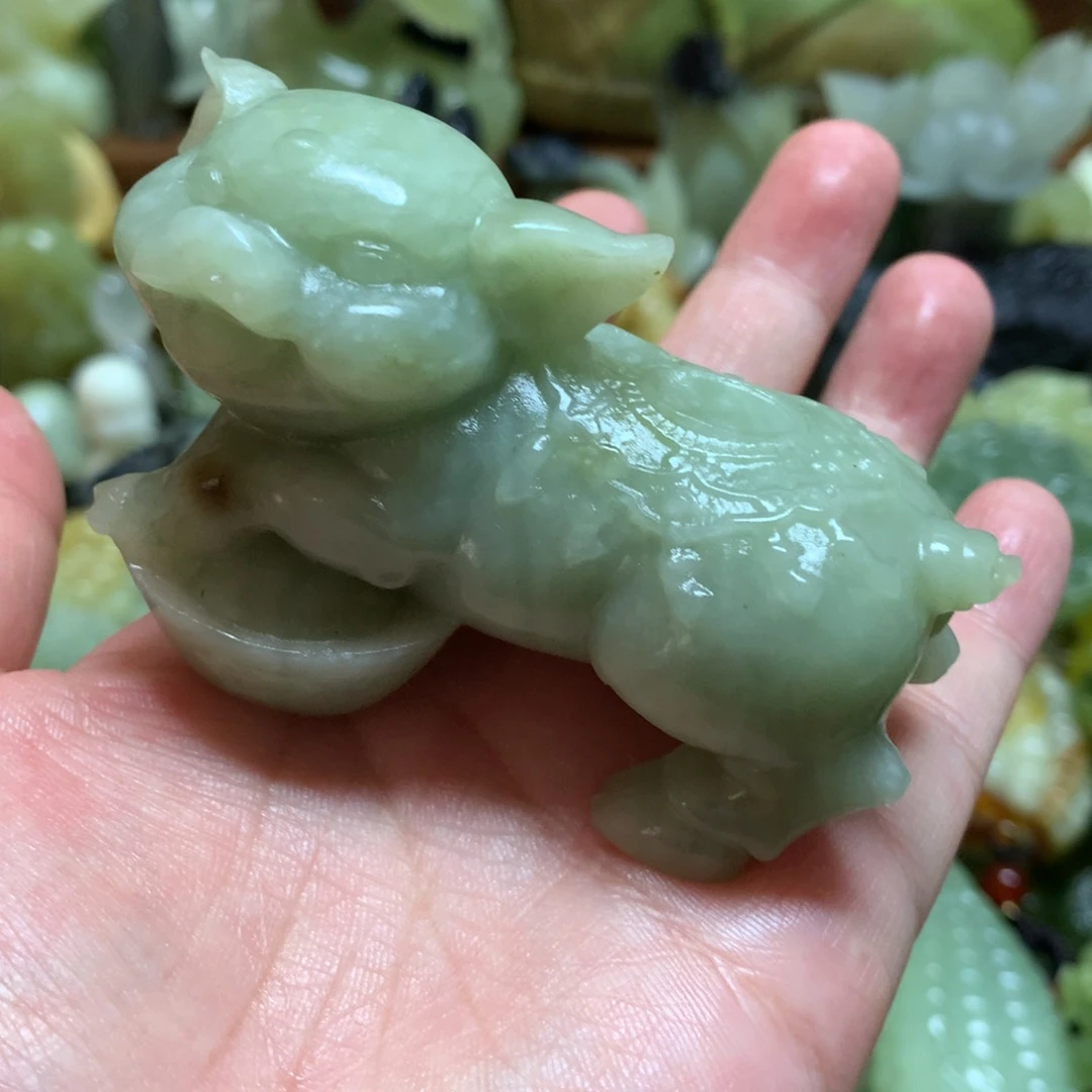 岫玉未镶嵌手把手把