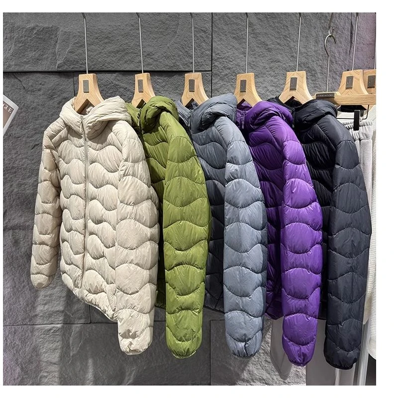 基础百搭神器 轻便舒适亲肤料 90白鸭绒简约男士连帽羽绒服潮8801