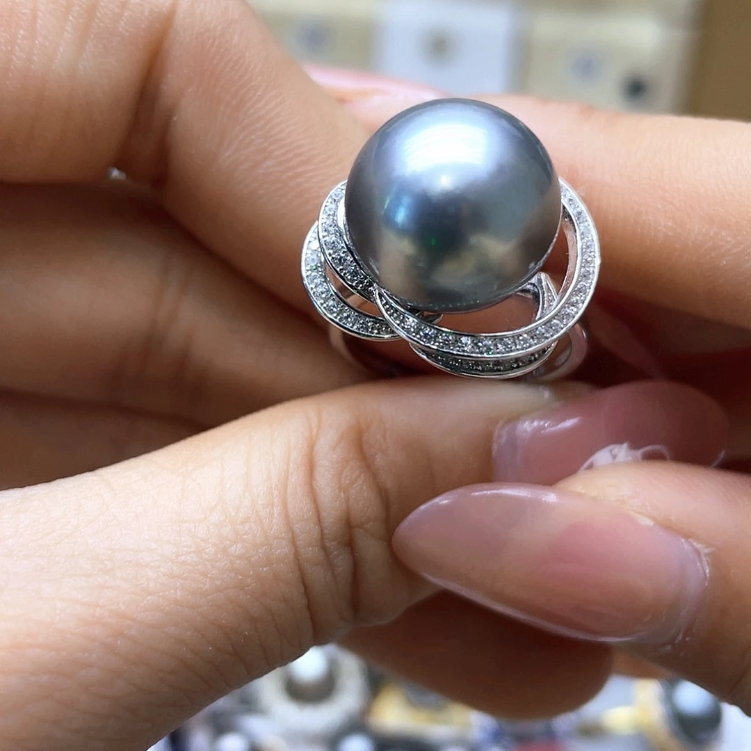 海水珍珠戒指银S925镶嵌
