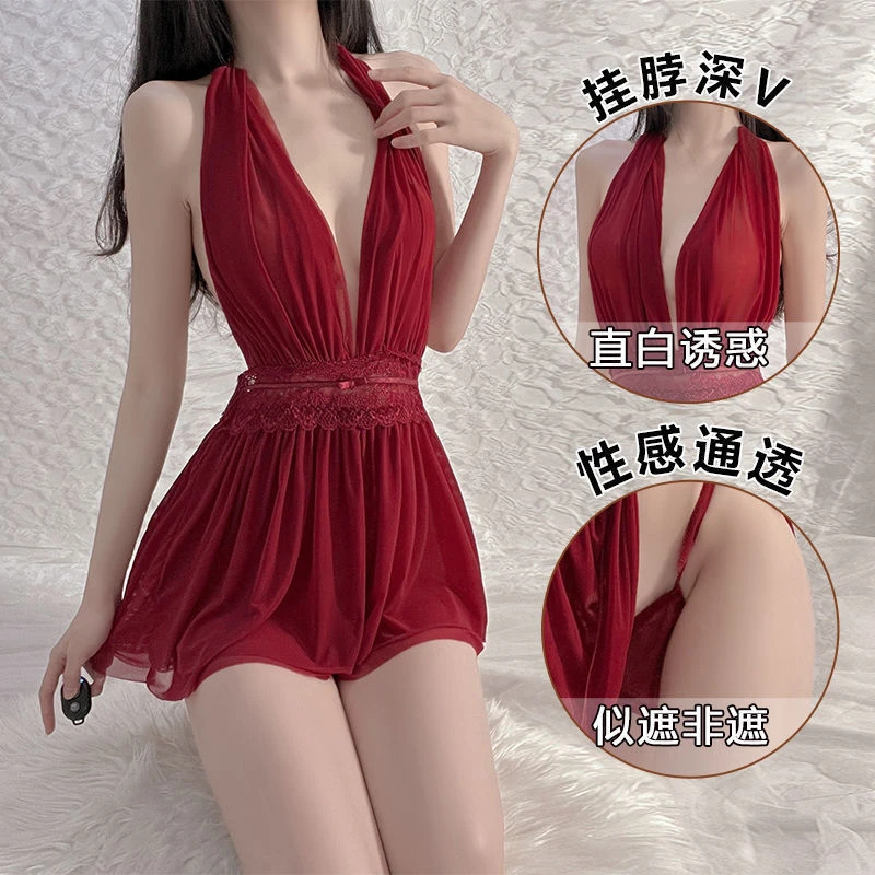 纯欲睡衣性感薄款内衣女丰满服装酒店房间jk夏季睡裙