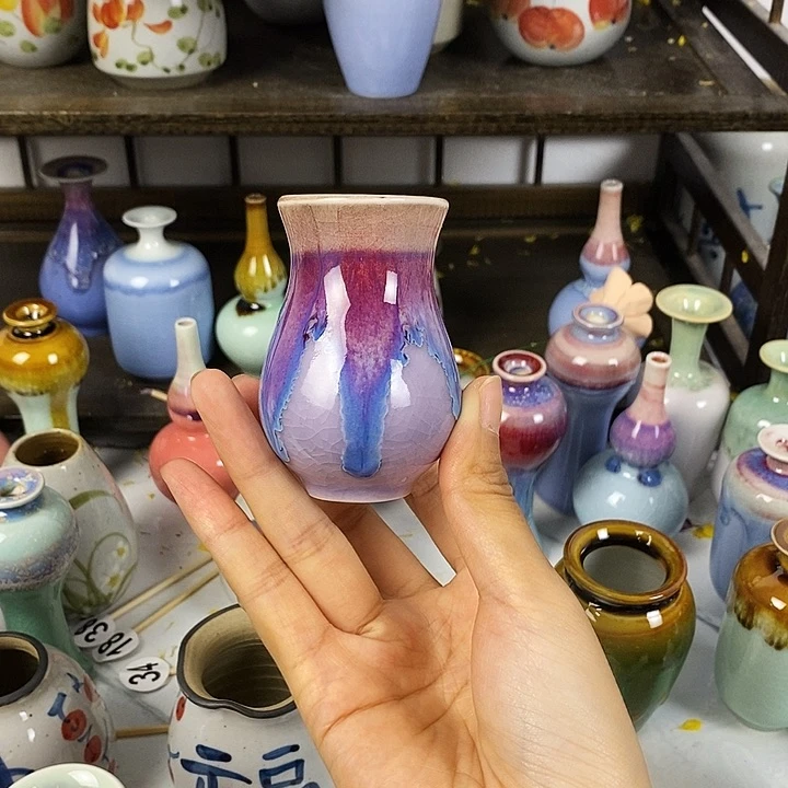 摆件景德镇高温陶瓷小花瓶