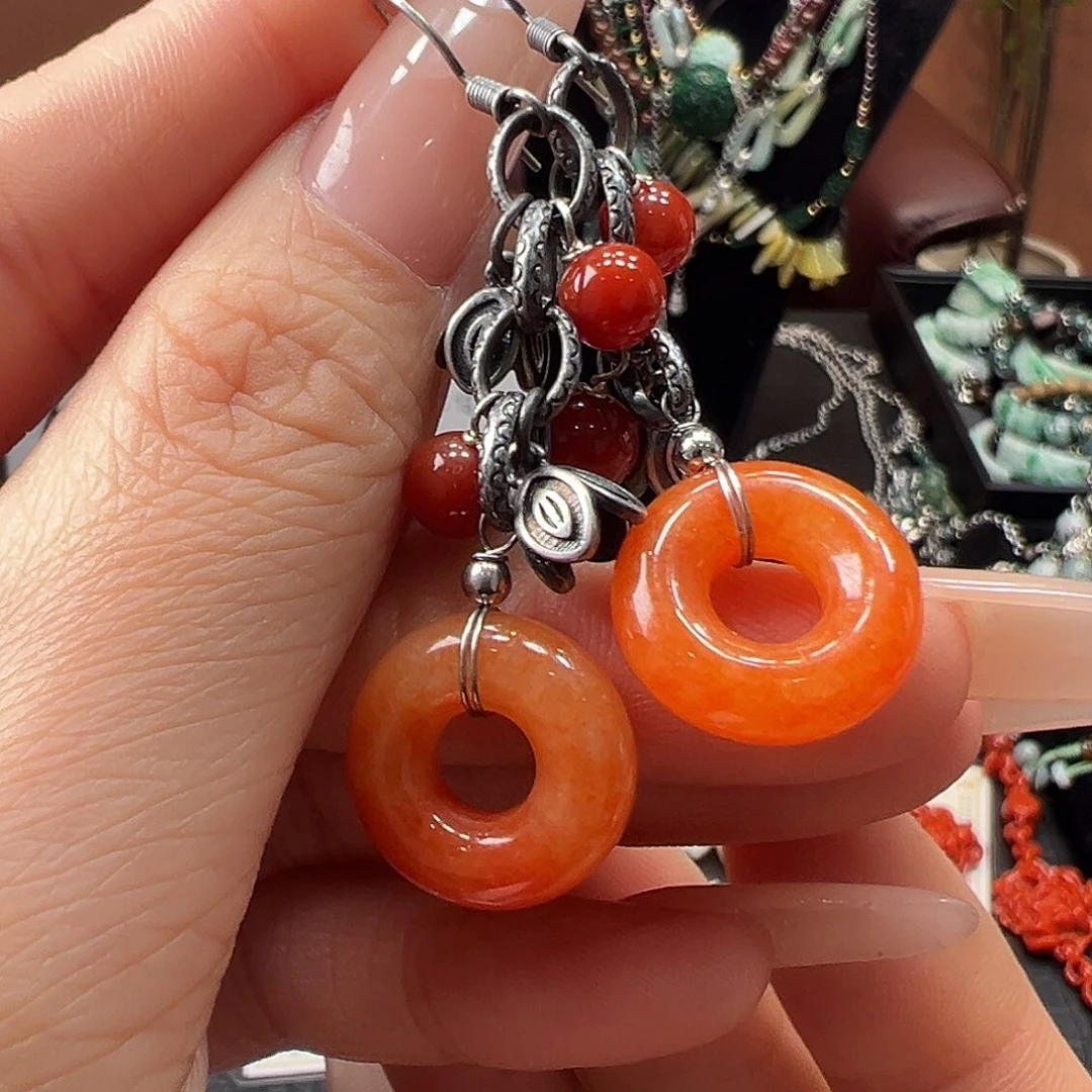 翡翠未镶嵌耳饰耳环