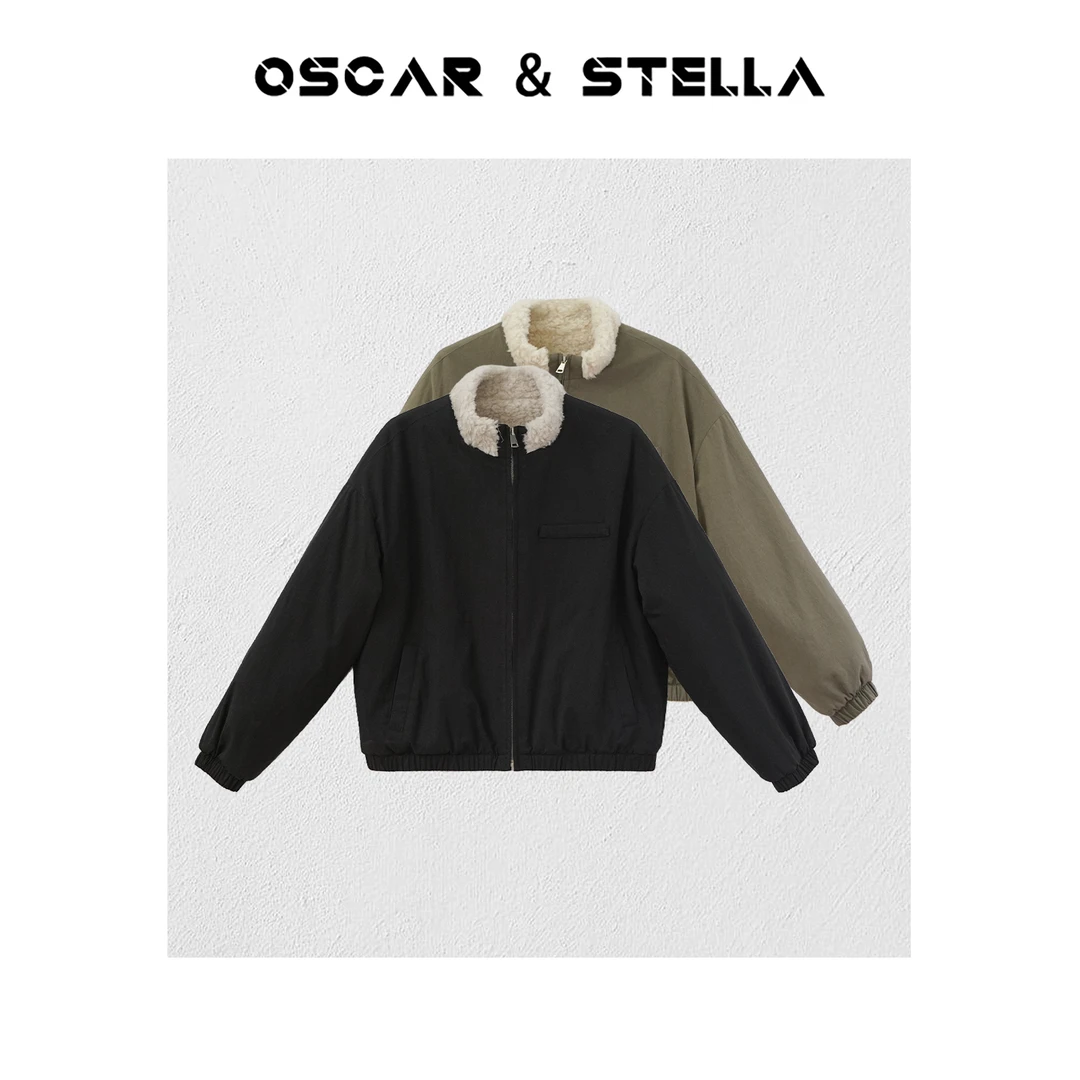 OSCAR&STELLA【浮生】百搭时尚休闲宽松保暖毛绒立领外套41-2578