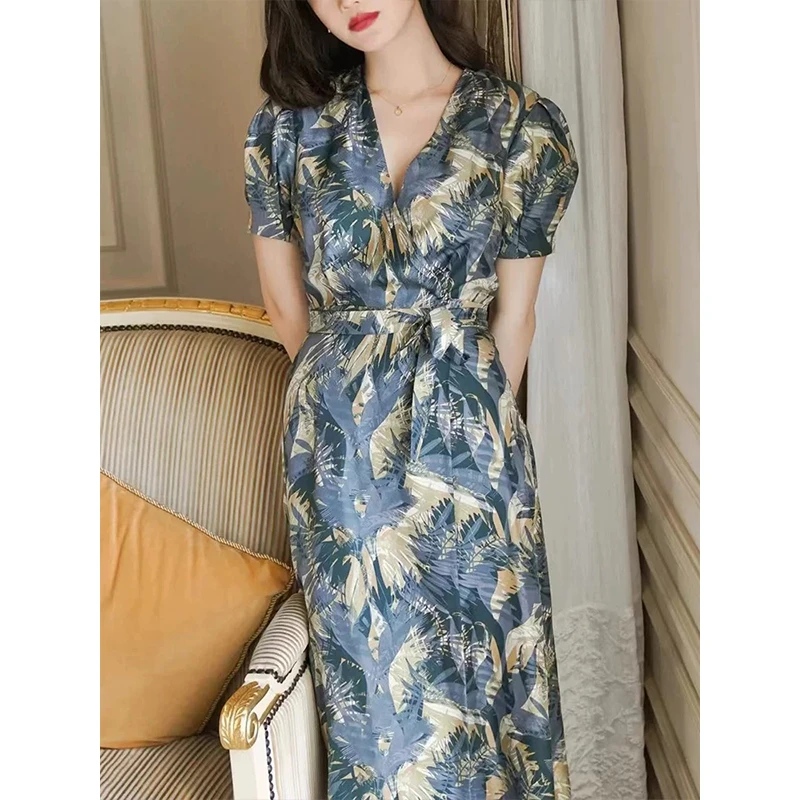 原单非市面货！“K家”真丝印花短袖连衣裙R410