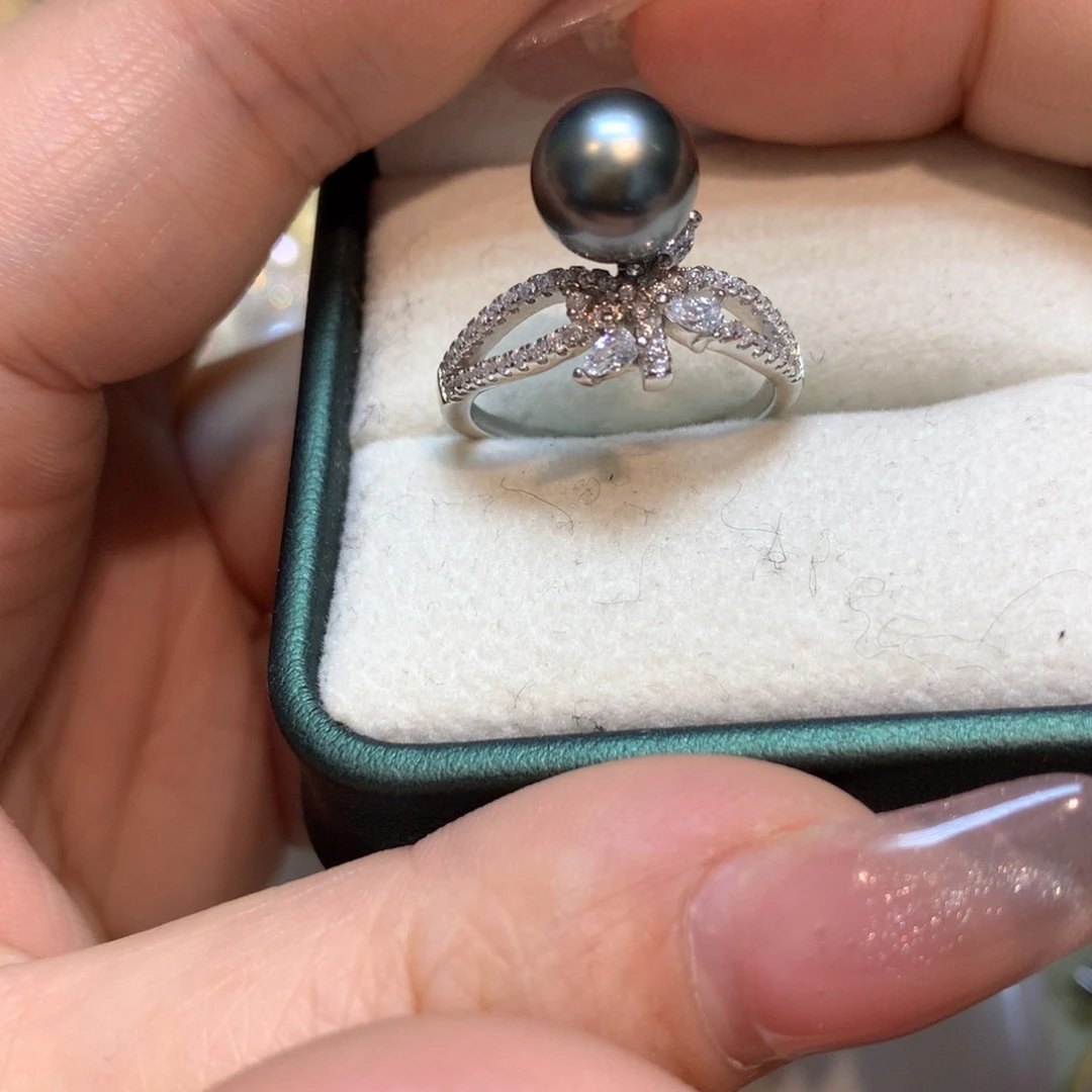 海水珍珠戒指银S925镶嵌